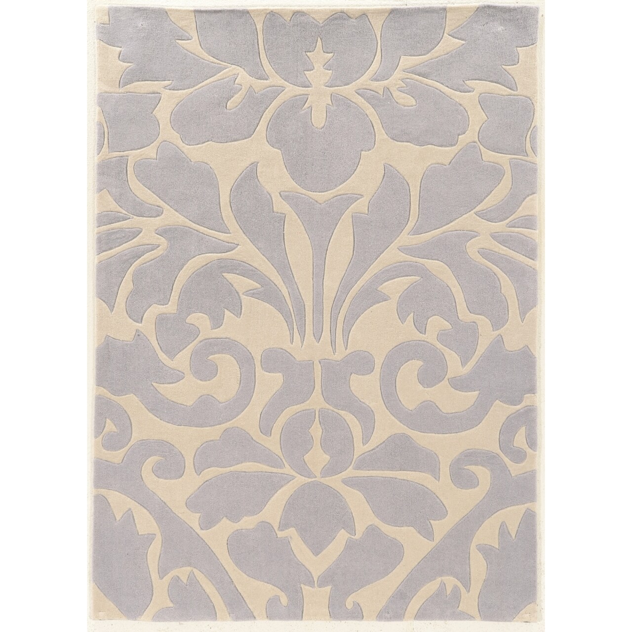 Trio Raymie Ivory Grey Area Rug 8X10 Transitional Contemporary Design